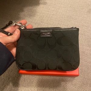 Coach zip black wristlet